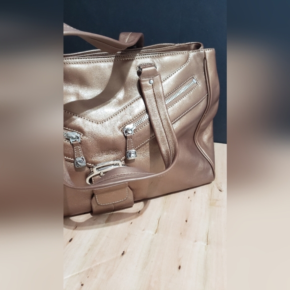 Vintage Cole Haan Bronze Bag with Silver Hardware - Picture 4 of 14